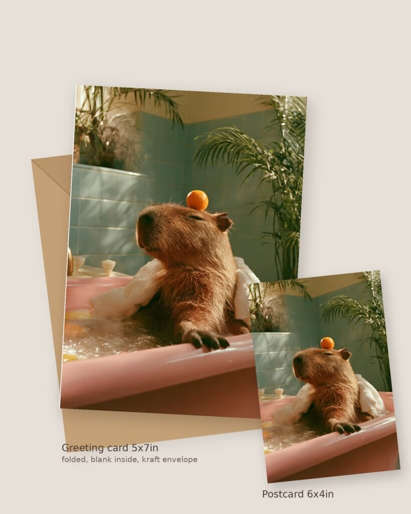Capibath Greeting Card & Postcard