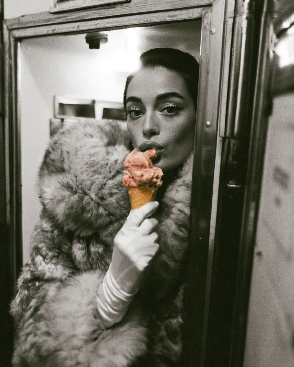 Fragola d'Inverno, Overdressed & Underwhelmed art print by Misprint. Fur on. Freezer open. Fragola, please.