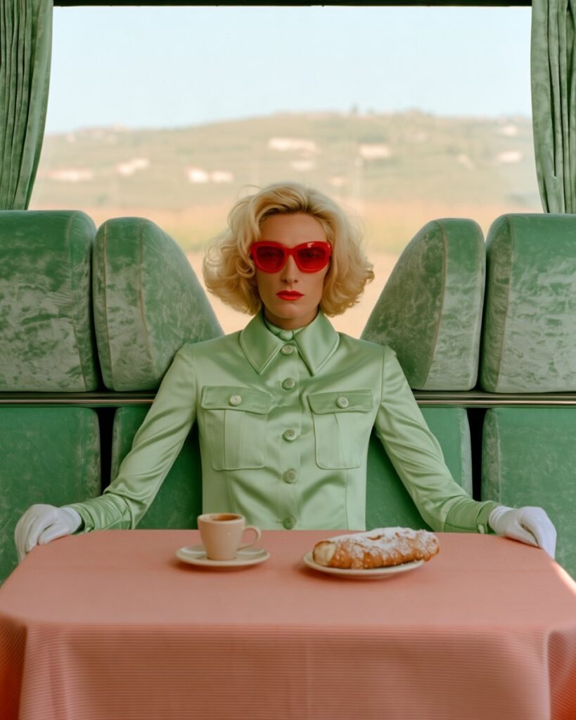 L’Imprenditrice, Overdressed & Underwhelmed art print by Misprint. First class. One cannolo. No small talk.