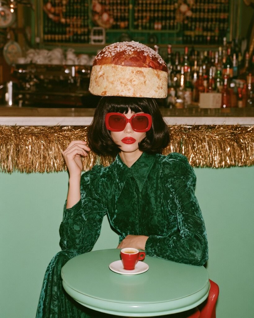 Panettone, Overdressed & Underwhelmed art print by Misprint. Hat by Milano. Filling by Nonna.